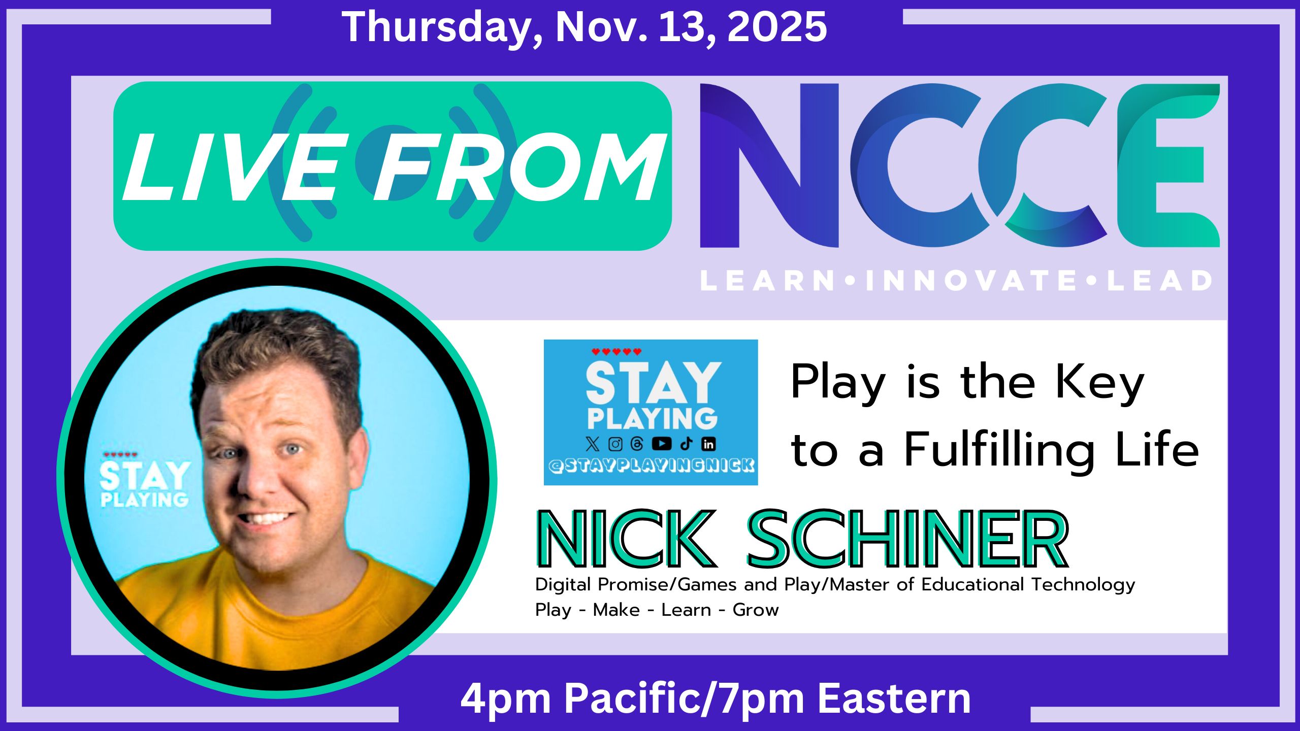 Live from NCCE November 2025